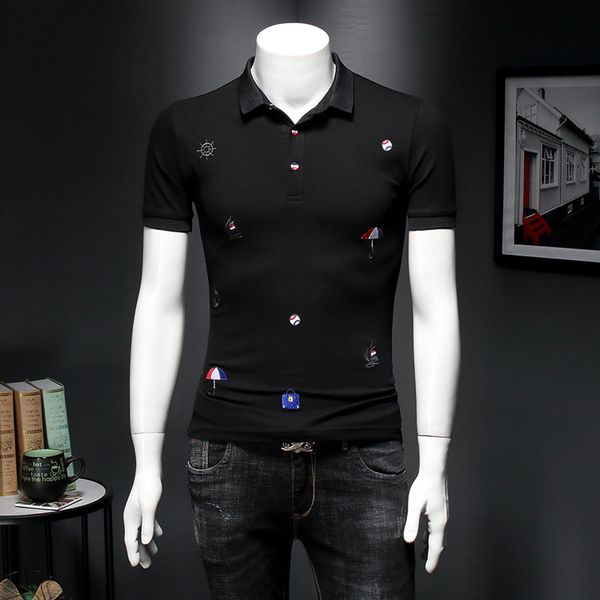 summer new shirt men quality cotton mens short-sleeved embroidery polo shir e159 imtj, White;black
summer new shirt men quality cotton mens short-sleeved embroidery polo shir e159 imtj, White;black
