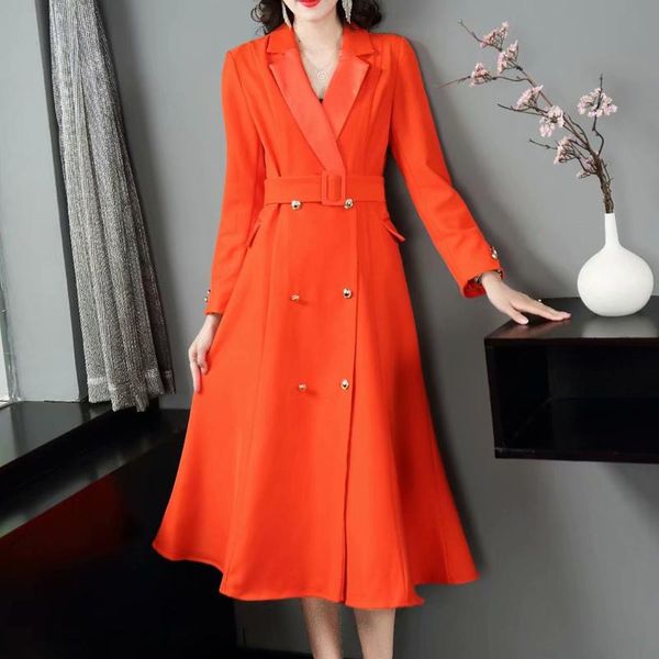 casual dresses fashion autumn women's workplace vintage elegant chic lapel long sleeve button midi windbreaker dress, Black;gray
casual dresses fashion autumn women's workplace vintage elegant chic lapel long sleeve button midi windbreaker dress, Black;gray