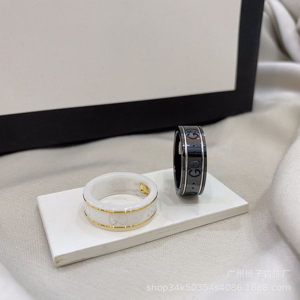 high version gujia s925 sterling silver ceramic ring couple's double g phnom penh inlaid black and white pair, Golden;silver
high version gujia s925 sterling silver ceramic ring couple's double g phnom penh inlaid black and white pair, Golden;silver