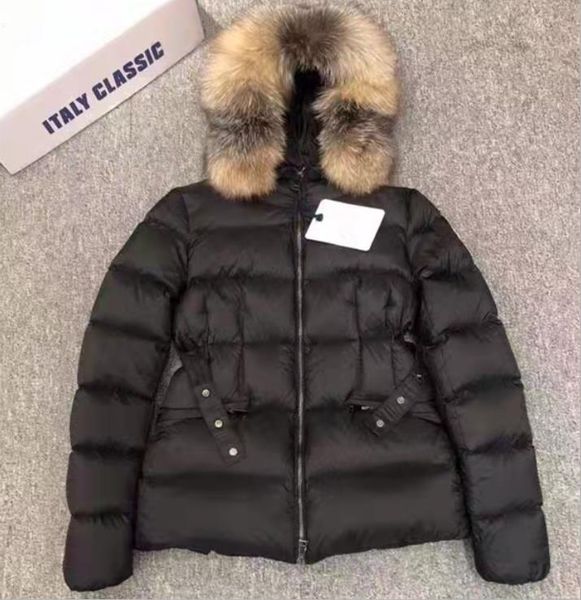 women puffer down jacket zipper closure pockets snap belt warm coat classic designer lady fur hooded winter short outwear, Black
women puffer down jacket zipper closure pockets snap belt warm coat classic designer lady fur hooded winter short outwear, Black