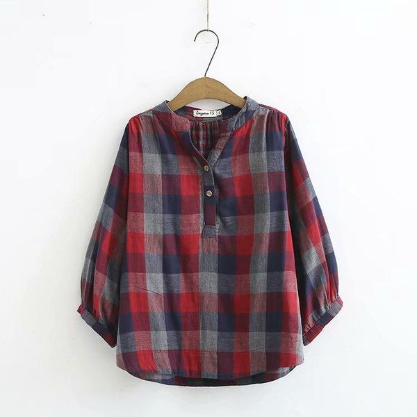 women's blouses & shirts plus size 3/4 sleeve blouse fashion female loose plaid blusas casual vintage, White
women's blouses & shirts plus size 3/4 sleeve blouse fashion female loose plaid blusas casual vintage, White