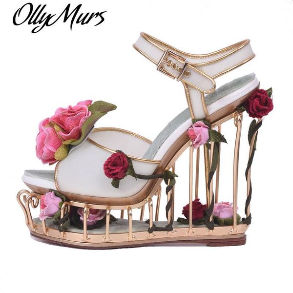 sandals luxury bird cage wedge heels rose flower pvc weddding female fretwork platform sandalias shoes for women, Black
sandals luxury bird cage wedge heels rose flower pvc weddding female fretwork platform sandalias shoes for women, Black