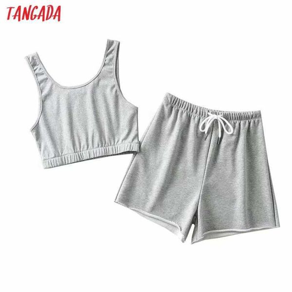 tangada summer women tracksuit sets gray strethy crop tank and shorts 2 pieces sets fe03 210609, White
tangada summer women tracksuit sets gray strethy crop tank and shorts 2 pieces sets fe03 210609, White