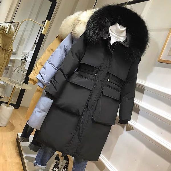 2021 new women winter real raccoon fur collar hooded jacket coat female long parka white duck down thick warm outwear l7780mhm, Black
2021 new women winter real raccoon fur collar hooded jacket coat female long parka white duck down thick warm outwear l7780mhm, Black