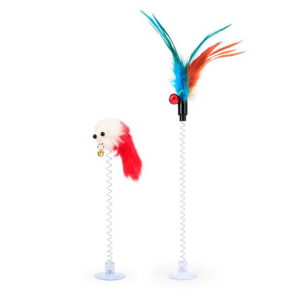 cat toys spring toy funny suction cup mouse feather pet multicolored wand interactive supplies
cat toys spring toy funny suction cup mouse feather pet multicolored wand interactive supplies