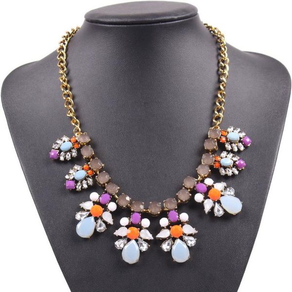 pendant necklaces fashion gold chain colorful flower necklace crystal statement leaf elegant women jewelry for ladies, Silver
pendant necklaces fashion gold chain colorful flower necklace crystal statement leaf elegant women jewelry for ladies, Silver