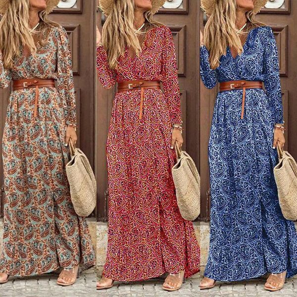 casual dresses 2021 summer autumn wrap sundress robe a line long sleeve v-neck bohemian floral loose belted women's dress, Black;gray
casual dresses 2021 summer autumn wrap sundress robe a line long sleeve v-neck bohemian floral loose belted women's dress, Black;gray