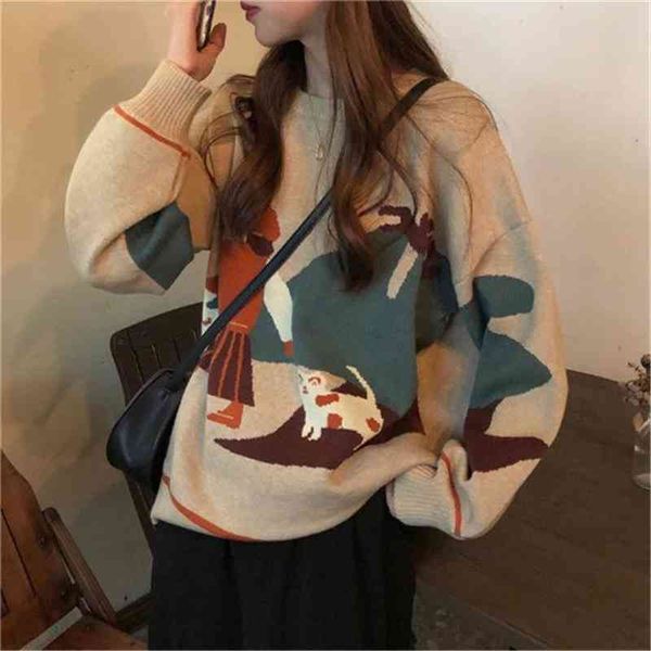 autumn winter sweater women jacquard long sleeve knit pullovers sweaters korean loose knitted pullovers top, White;black
autumn winter sweater women jacquard long sleeve knit pullovers sweaters korean loose knitted pullovers top, White;black
