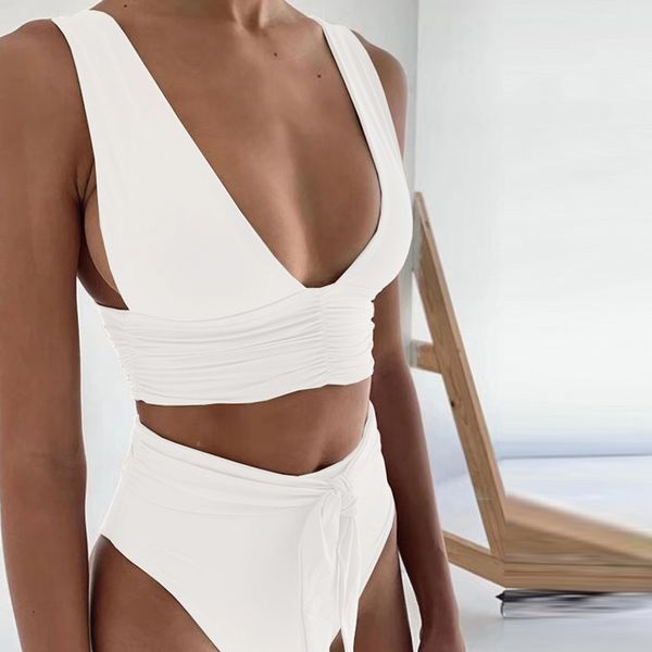 badmode omen 2021 fashion solid high taille bandage boog badpak set strand pak bikini women, White;black
badmode omen 2021 fashion solid high taille bandage boog badpak set strand pak bikini women, White;black