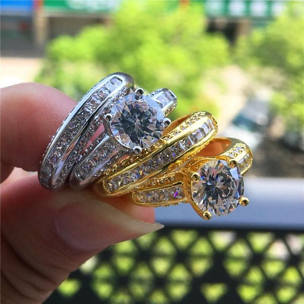 wedding rings luxury crystal female zircon ring set fashion silver color bridal sets jewelry promise love engagement for women, Slivery;golden
wedding rings luxury crystal female zircon ring set fashion silver color bridal sets jewelry promise love engagement for women, Slivery;golden