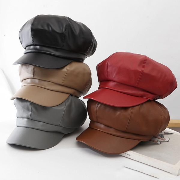 berets kpop 1pcs hat leather octagonal ladies british retro casual solid color peaked cap giftsa125, Blue;gray
berets kpop 1pcs hat leather octagonal ladies british retro casual solid color peaked cap giftsa125, Blue;gray
