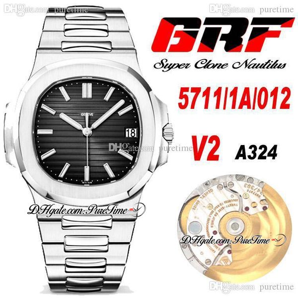 grf v2 5711-1a-012 pp324sc a324 automatic mens watch black textured dial stainless steel bracelet super edition 6 styles watches puretime c3, Slivery;brown
grf v2 5711-1a-012 pp324sc a324 automatic mens watch black textured dial stainless steel bracelet super edition 6 styles watches puretime c3, Slivery;brown