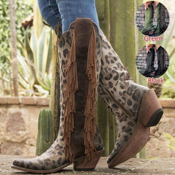 boots women leather vintage tassel leopard riding tall autumn winter warm pointed toe ladies cowboy, Black
boots women leather vintage tassel leopard riding tall autumn winter warm pointed toe ladies cowboy, Black