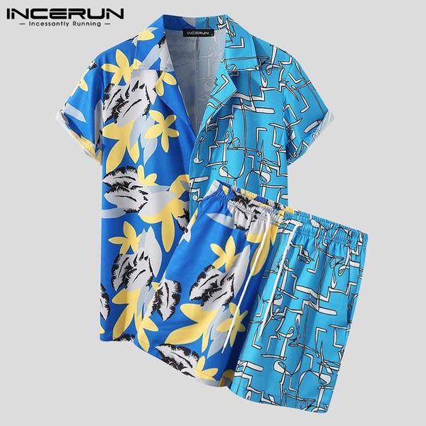 men's tracksuits incerun summer men hawaiian sets print patchwork lapel short sleeve shirts beach shorts 2021 vacation casual suits 2 p, Gray
men's tracksuits incerun summer men hawaiian sets print patchwork lapel short sleeve shirts beach shorts 2021 vacation casual suits 2 p, Gray
