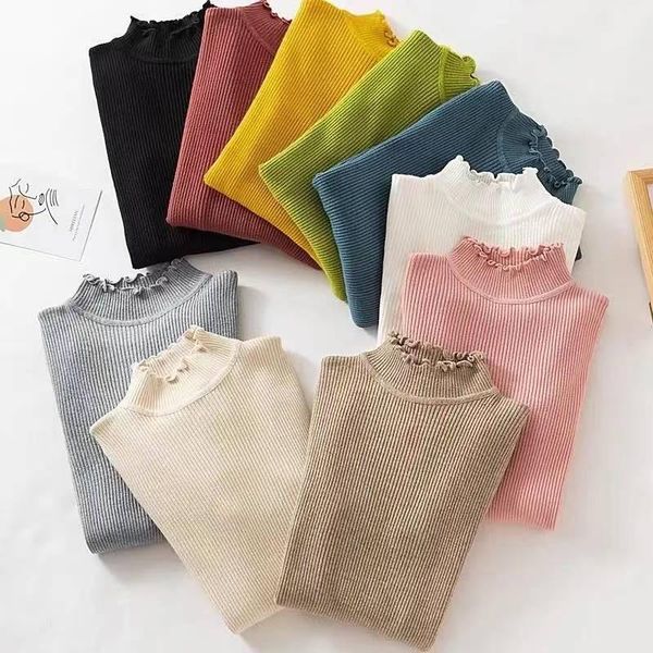 women's sweaters jmprs ruffles fashion pullover sweater women autumn jumper knitted basic long sleeve solid simple ladies 2021, White;black
women's sweaters jmprs ruffles fashion pullover sweater women autumn jumper knitted basic long sleeve solid simple ladies 2021, White;black