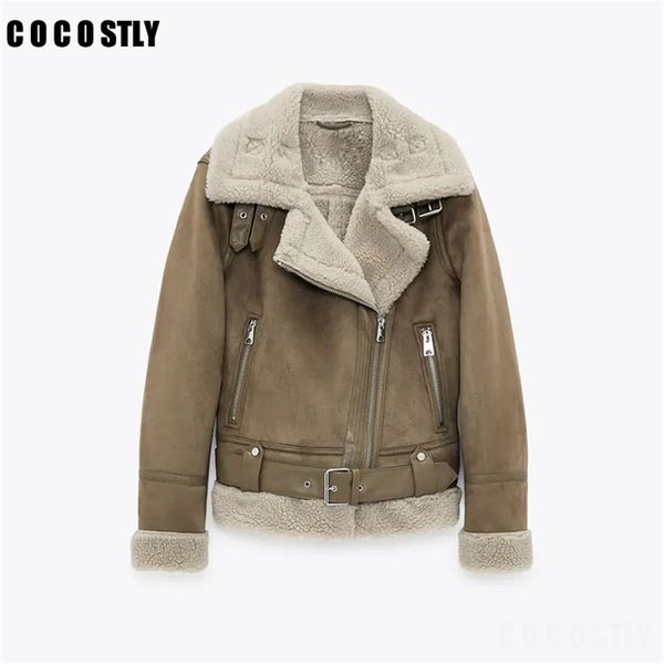 streetwear women suede jacket winter coat thick warm faux lamb wool s fashion loose motorcycle leather female 211215, Black
streetwear women suede jacket winter coat thick warm faux lamb wool s fashion loose motorcycle leather female 211215, Black
