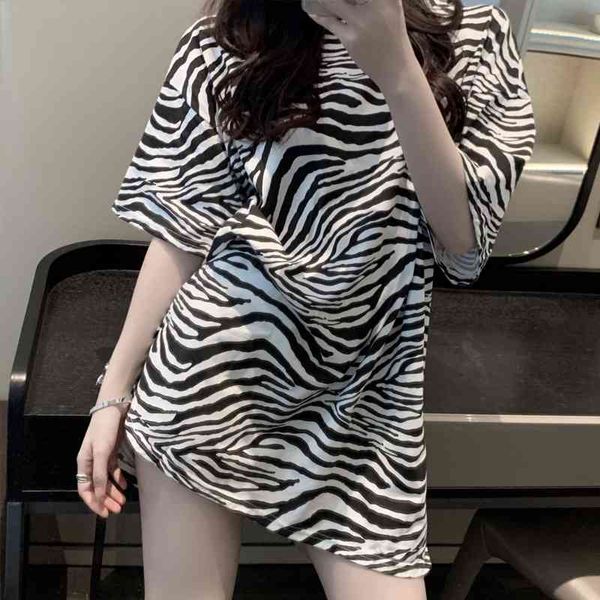women's t-shirt design short sleeves t shirt women 2021 summer loose zebra stripes kawaii womens mid-length harajuku ladies f, White
women's t-shirt design short sleeves t shirt women 2021 summer loose zebra stripes kawaii womens mid-length harajuku ladies f, White