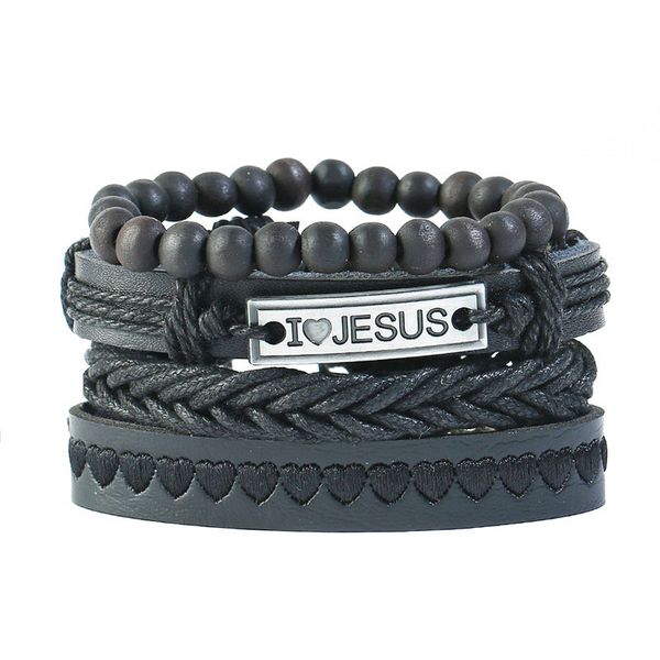 rope leather handmade braided multilayer wooden beads charm bracelets retro set punk i love jesus adjustable bangle party jewelry, Golden;silver
rope leather handmade braided multilayer wooden beads charm bracelets retro set punk i love jesus adjustable bangle party jewelry, Golden;silver