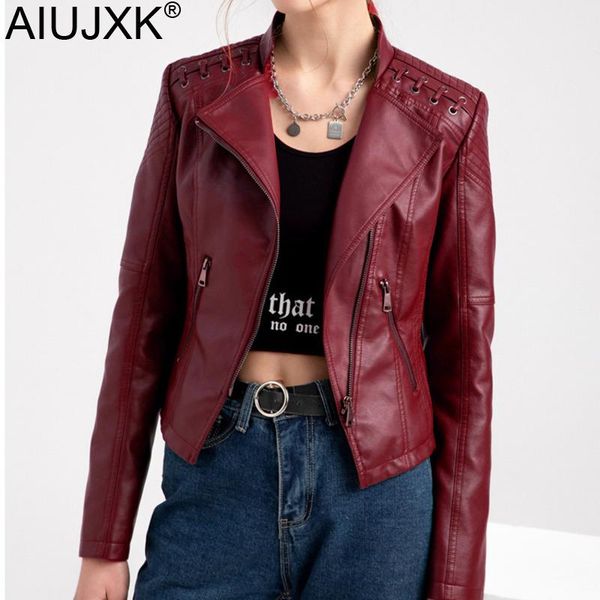women's leather & faux aiujxk luxury pu jacket women fashion autumn winter moto biker short coats female zipper outerwear, Black
women's leather & faux aiujxk luxury pu jacket women fashion autumn winter moto biker short coats female zipper outerwear, Black