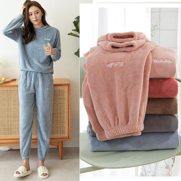 2021 new winter 2 pieces pajama set soft thick warm coral fleece sleepwear long sleeve pajamas women home loungewear nf48, White
2021 new winter 2 pieces pajama set soft thick warm coral fleece sleepwear long sleeve pajamas women home loungewear nf48, White