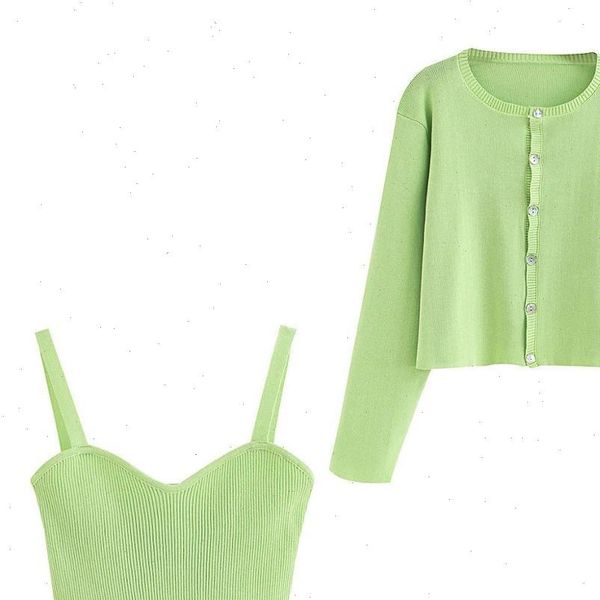 2021 summer new women s solid green cardigan knitted sweater casual two pieces set fashion streetwear female, White;black
2021 summer new women s solid green cardigan knitted sweater casual two pieces set fashion streetwear female, White;black