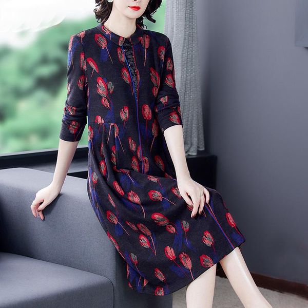 casual dresses autumn 4xl plus size vintage floral midi woolen dress winter long sleeve elegant women bodycon party vestidos 2021, Black;gray
casual dresses autumn 4xl plus size vintage floral midi woolen dress winter long sleeve elegant women bodycon party vestidos 2021, Black;gray