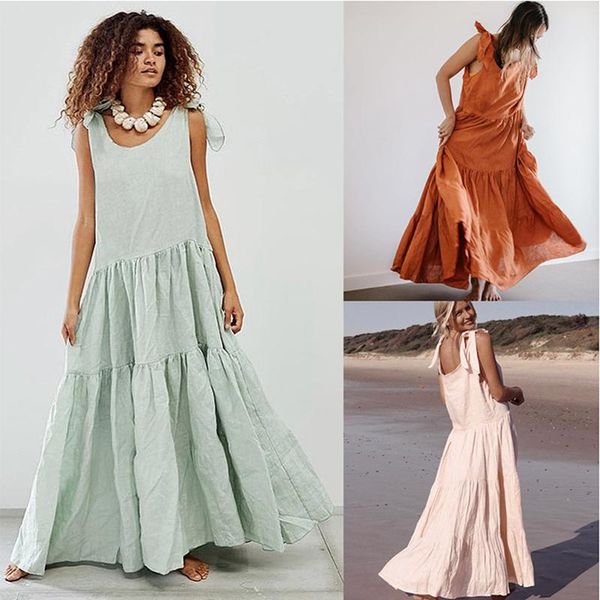 casual dresses 2021 summer women loose o-neck lace up dress ladies sleeveless cotton backless solid a-line beach vestidos, Black;gray
casual dresses 2021 summer women loose o-neck lace up dress ladies sleeveless cotton backless solid a-line beach vestidos, Black;gray