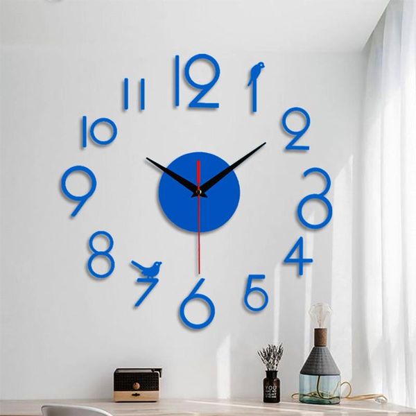creative personality frameless diy wall mute clock 3d mirror surface sticker home office decor wall clock in living room
creative personality frameless diy wall mute clock 3d mirror surface sticker home office decor wall clock in living room