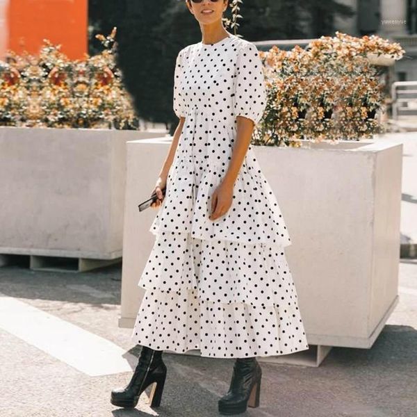 casual dresses vonda 2021 women dress dot printed short sleeve maxi long bohemian party vestidos female plus size sundress, Black;gray
casual dresses vonda 2021 women dress dot printed short sleeve maxi long bohemian party vestidos female plus size sundress, Black;gray