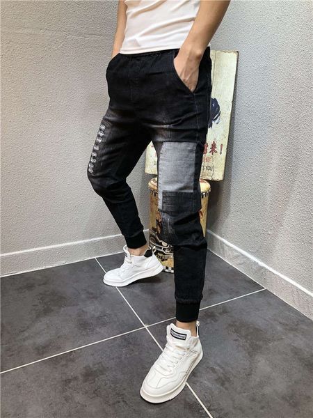autumn and winter new jeans men's korean fashion leggings social spirit little guy leggings harem pants, Blue
autumn and winter new jeans men's korean fashion leggings social spirit little guy leggings harem pants, Blue