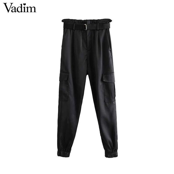 women's pants & capris vadim women elegant black paperbag waist belt pockets zipper solid streetwear casual chic trousers pantalones kb, Black;white
women's pants & capris vadim women elegant black paperbag waist belt pockets zipper solid streetwear casual chic trousers pantalones kb, Black;white