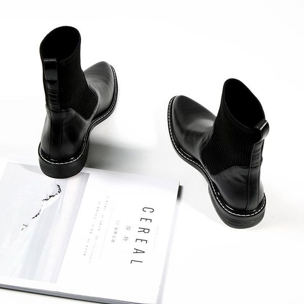 boots royesic genuine cow leather women's flat bottom elastic ankle pointed plush, Black
boots royesic genuine cow leather women's flat bottom elastic ankle pointed plush, Black