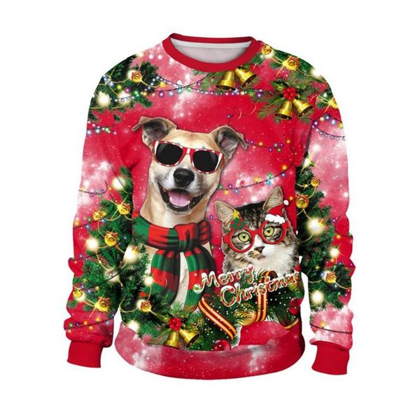 gym clothing christmas long sleeve sweater funny dog cat printing round neck sweatshirt autumn and winter warm, White;black
gym clothing christmas long sleeve sweater funny dog cat printing round neck sweatshirt autumn and winter warm, White;black