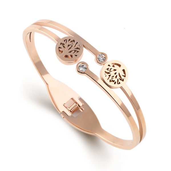 titanium steel bracelet women's korean diamond inlaid rose gold stainless hollow life tree, Black
titanium steel bracelet women's korean diamond inlaid rose gold stainless hollow life tree, Black
