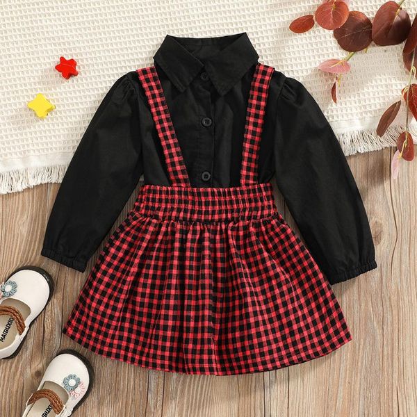 clothing sets 1-5y kids girls autumn outfits children solid color long sleeve lapel shirts and red plaid suspender skirt baby clothes, White
clothing sets 1-5y kids girls autumn outfits children solid color long sleeve lapel shirts and red plaid suspender skirt baby clothes, White