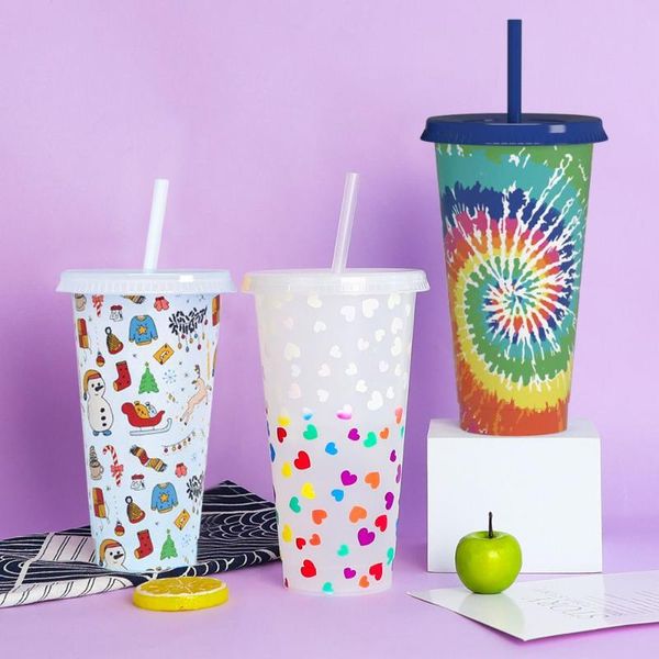 mugs 710ml color changing water bottle with straws lid plastic reusable personalized drinkware coffee drinking cup christmas gifts
mugs 710ml color changing water bottle with straws lid plastic reusable personalized drinkware coffee drinking cup christmas gifts