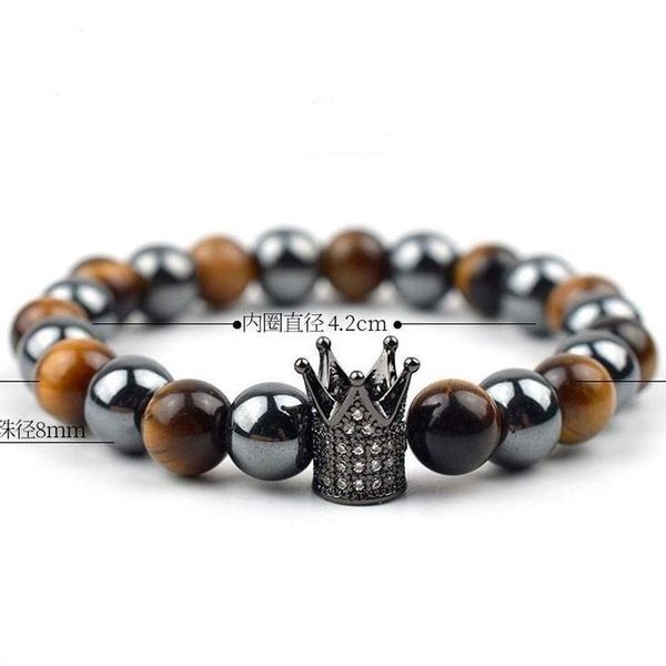 link, chain looker natural stone crown bracelet men women's lapis lazuli turquoises agates tiger eye beads yoga jewelry, Black
link, chain looker natural stone crown bracelet men women's lapis lazuli turquoises agates tiger eye beads yoga jewelry, Black