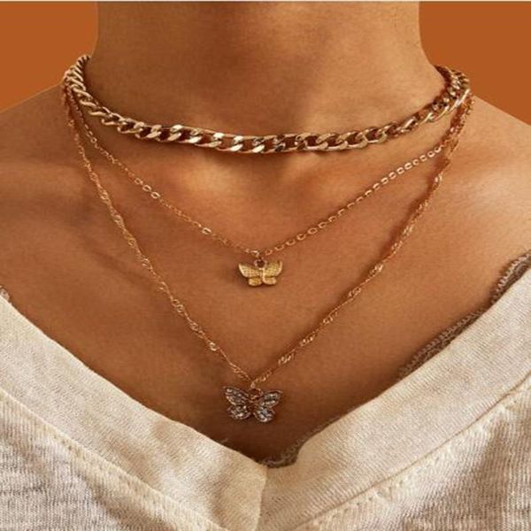 pendant necklaces european and american personality creative fashion metal ladies jewelry multi-layer butterfly necklace, Silver
pendant necklaces european and american personality creative fashion metal ladies jewelry multi-layer butterfly necklace, Silver