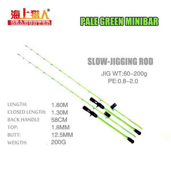 xigongfang green/blue/purple/yellow/pink stick slow-jigging boat fishing rod fuji a ring 1.5section solid spinning 1.83m
xigongfang green/blue/purple/yellow/pink stick slow-jigging boat fishing rod fuji a ring 1.5section solid spinning 1.83m
