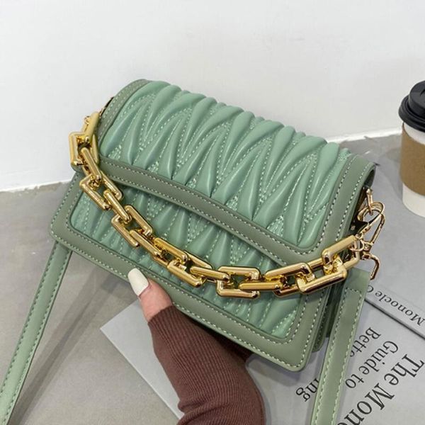 evening bags thick chain tote pleated bag 2021 fashion pu leather women's designer handbag vintage shoulder messenger
evening bags thick chain tote pleated bag 2021 fashion pu leather women's designer handbag vintage shoulder messenger
