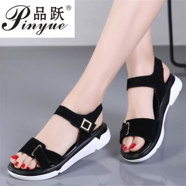 sandals female shoes summer women platform cow suede open toe ladies casual cute slingback flat, Black
sandals female shoes summer women platform cow suede open toe ladies casual cute slingback flat, Black