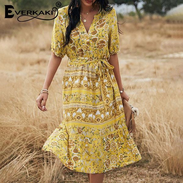 party dresses everkaki flower print midi women summer beach bohemian plus size with sashes boho long dress female 2021 clothing, White;black
party dresses everkaki flower print midi women summer beach bohemian plus size with sashes boho long dress female 2021 clothing, White;black