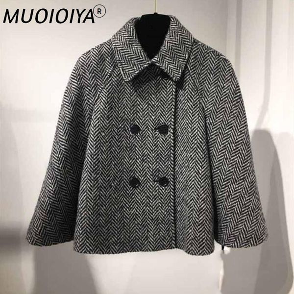 women's wool & blends double breasted blazer women's stripes long sleeve turn-down collar 2021 coat, Black
women's wool & blends double breasted blazer women's stripes long sleeve turn-down collar 2021 coat, Black