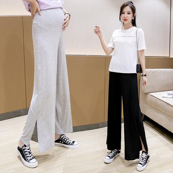 maternity bottoms 6091# pants solid color spring autumn support abdomen wide leg elastic waist belly trousers, White
maternity bottoms 6091# pants solid color spring autumn support abdomen wide leg elastic waist belly trousers, White