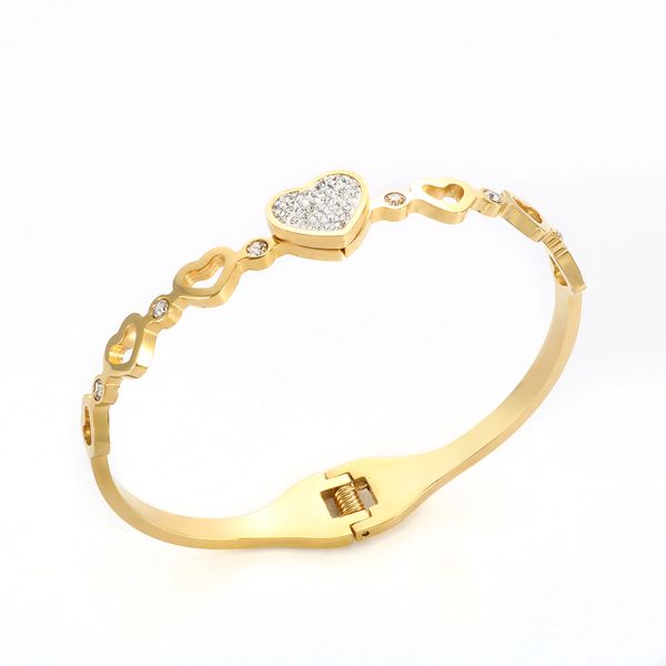 fashion stainless steel lover heart with clay rhinestone bangles 4 hollow hearts bracelets for women jewelry, Black
fashion stainless steel lover heart with clay rhinestone bangles 4 hollow hearts bracelets for women jewelry, Black