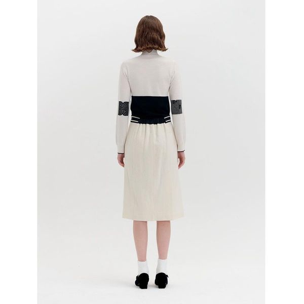 skirts skirt 2021 women autumn and winter mid-skirt stitching short, Black