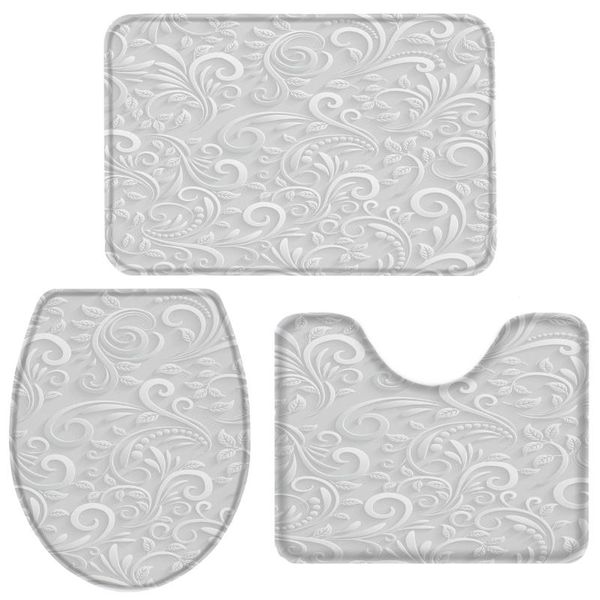 bath accessory set flower silver white leaf toilet cover mat pedestal rug non-slip bathroom
bath accessory set flower silver white leaf toilet cover mat pedestal rug non-slip bathroom