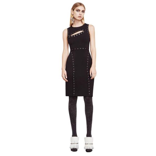 casual dresses black studded sleeveless 2021 evening party knee length bandage dress, Black;gray
casual dresses black studded sleeveless 2021 evening party knee length bandage dress, Black;gray