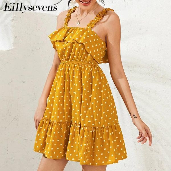 casual dresses elegant sweet cascading ruffle suspenders fashion womens ruffled high waist sling polka dot leisure dress, Black;gray
casual dresses elegant sweet cascading ruffle suspenders fashion womens ruffled high waist sling polka dot leisure dress, Black;gray