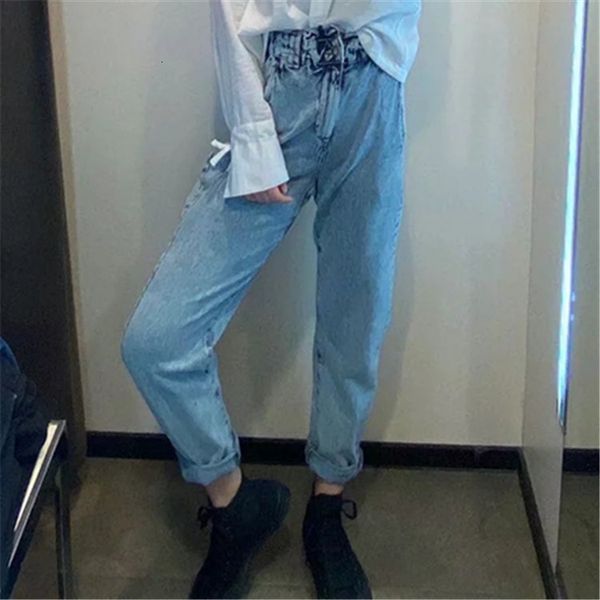 2021 new autumn easing bud high elastic waist wide-legged jeans haroun pants thin paper bag dwhc, Blue
2021 new autumn easing bud high elastic waist wide-legged jeans haroun pants thin paper bag dwhc, Blue